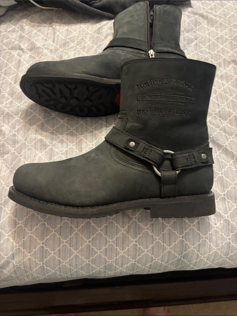 Harley-Davidson Men's Black Harness Zip Motorcycle Boots